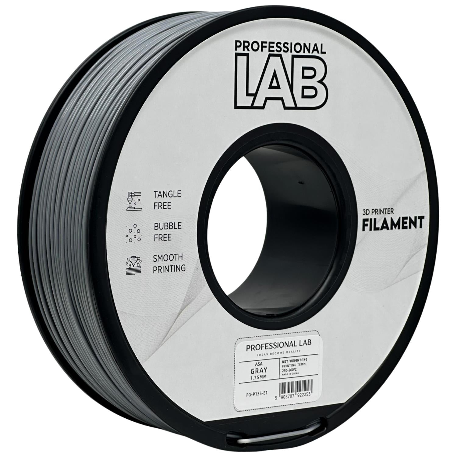 ASA filamenttekercs, szürke, Prof. Lab, 1,75 mm