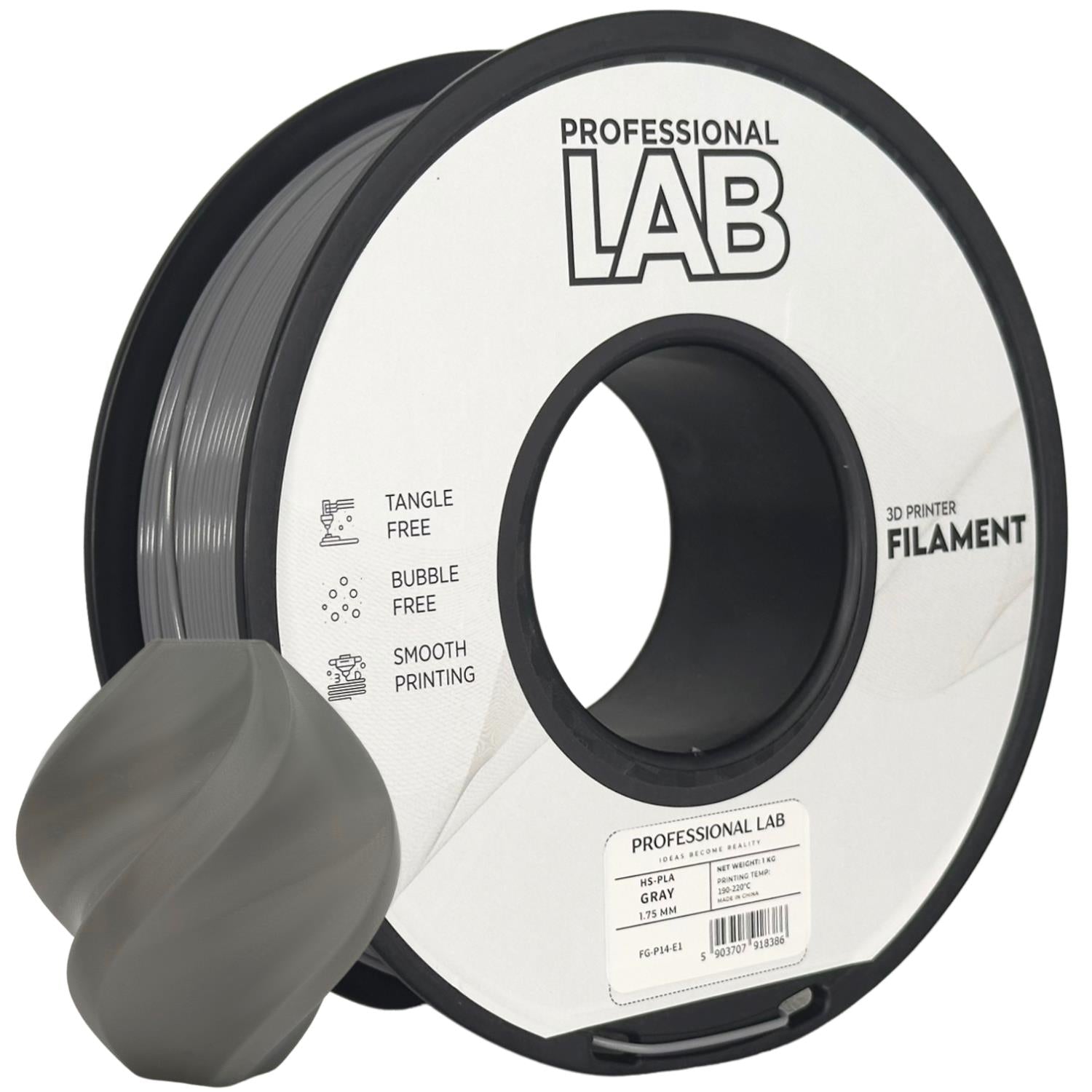 HS-PLA filamenttekercs, szürke, Prof. Lab, 1,75 mm