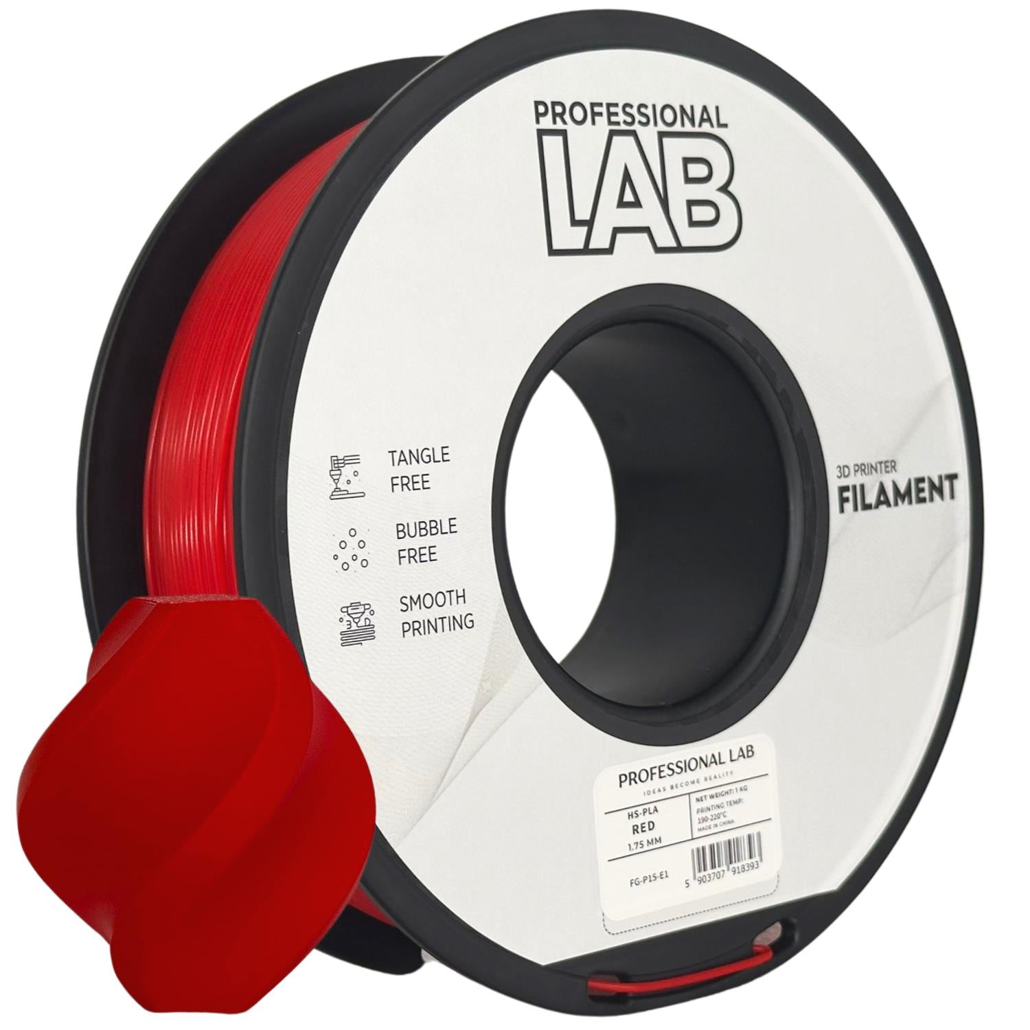 HS-PLA filamenttekercs, piros, Prof. Lab, 1,75 mm