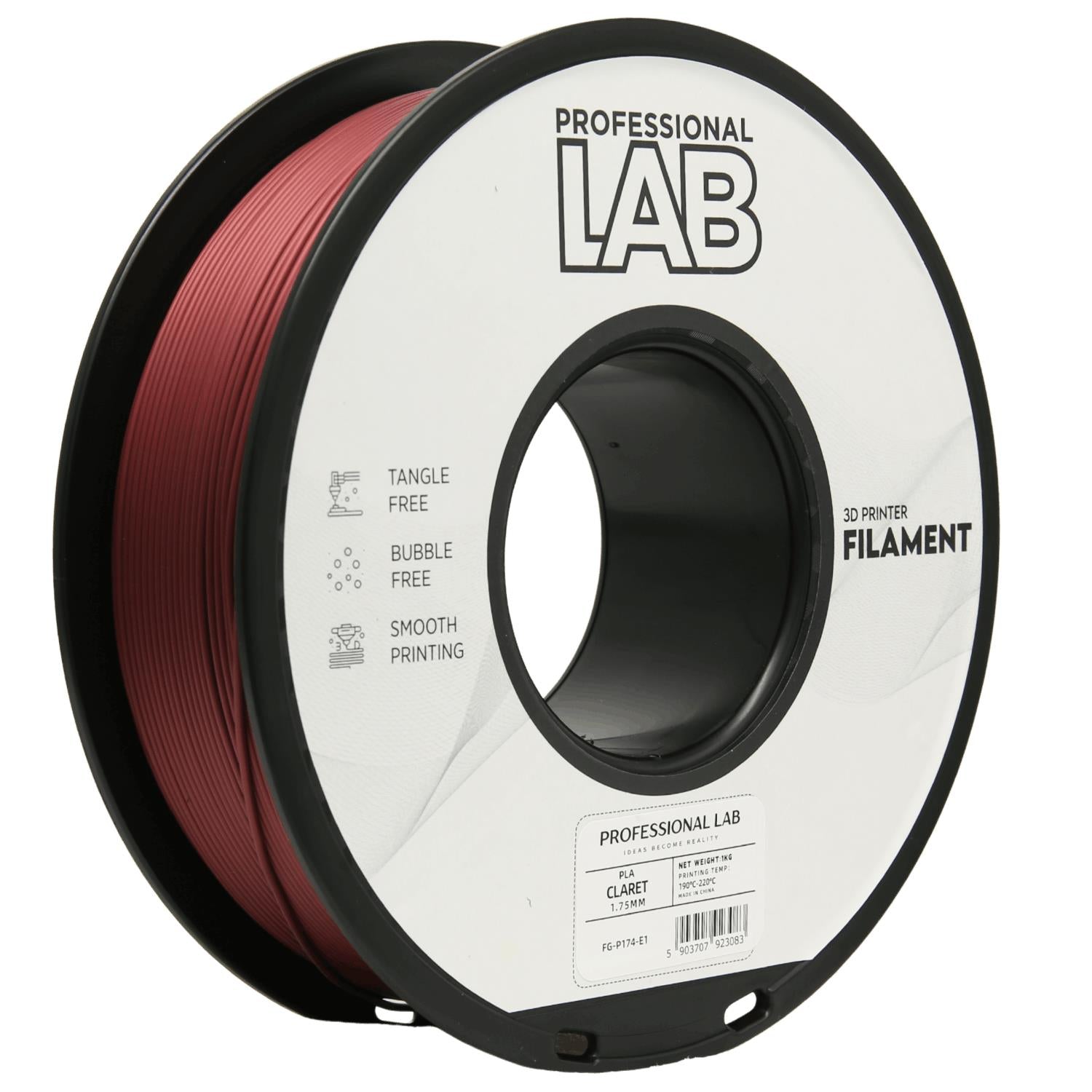 PLA filamenttekercs, bordó, Prof. Lab, 1,75 mm