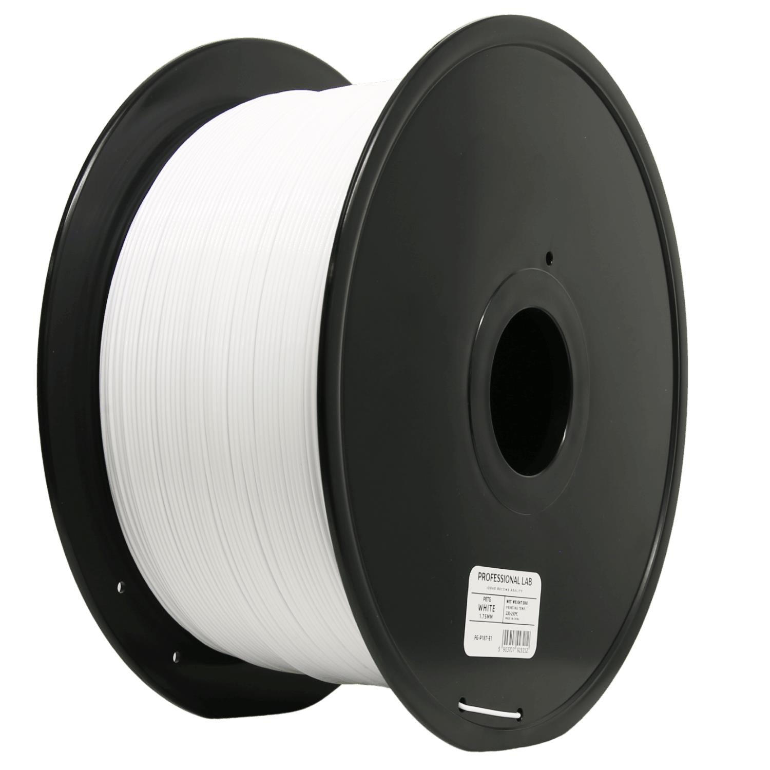 Spool of PETG white 3 kg filament, Prof. Lab, 1.75 mm