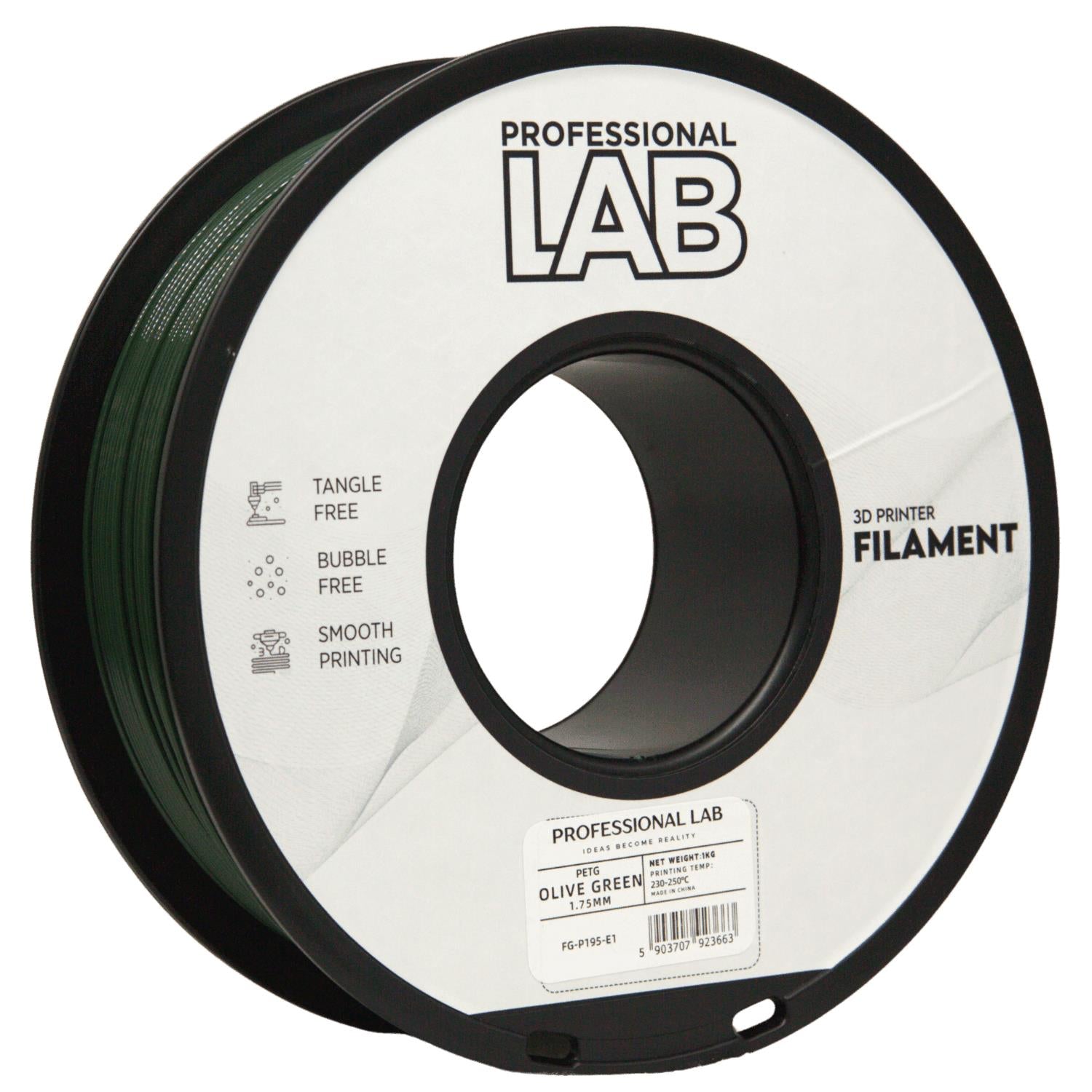 PETG filamenttekercs, olívazöld, Prof. Lab, 1,75 mm