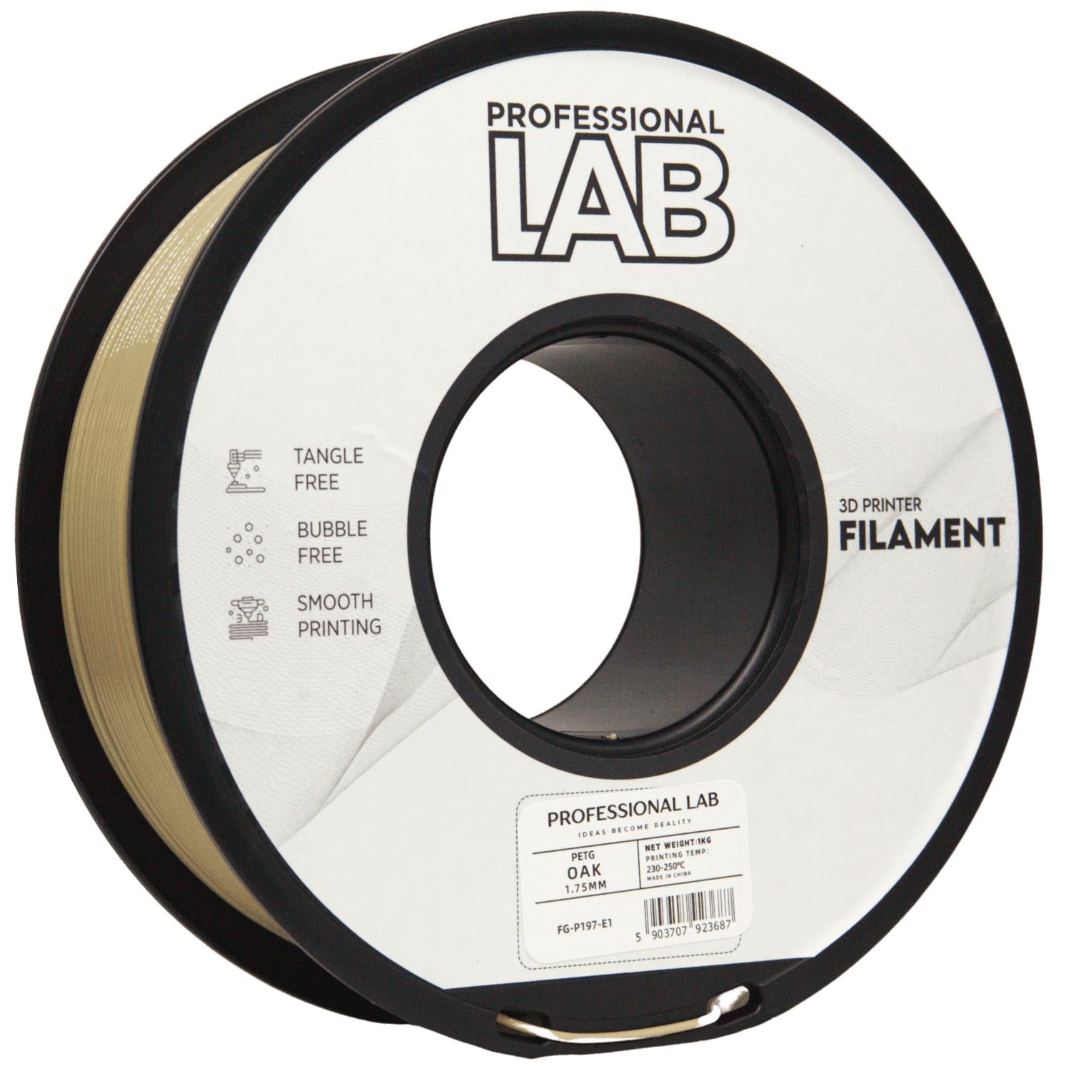 PETG filamenttekercs, tölgy, Prof. Lab, 1,75 mm