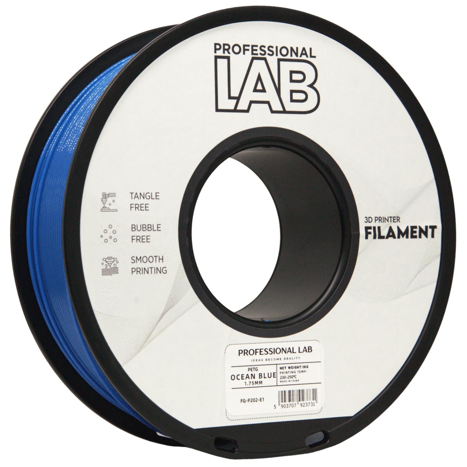 PETG filamenttekercs, óceánkék, Prof. Lab, 1,75 mm