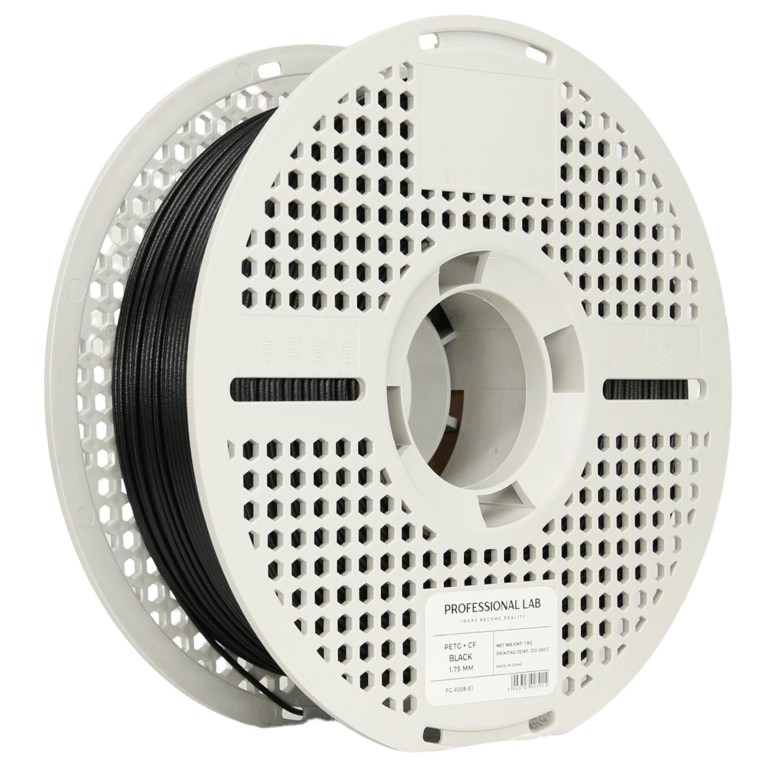 PETG-CF filamenttekercs, fekete, Prof. Lab, 1,75 mm