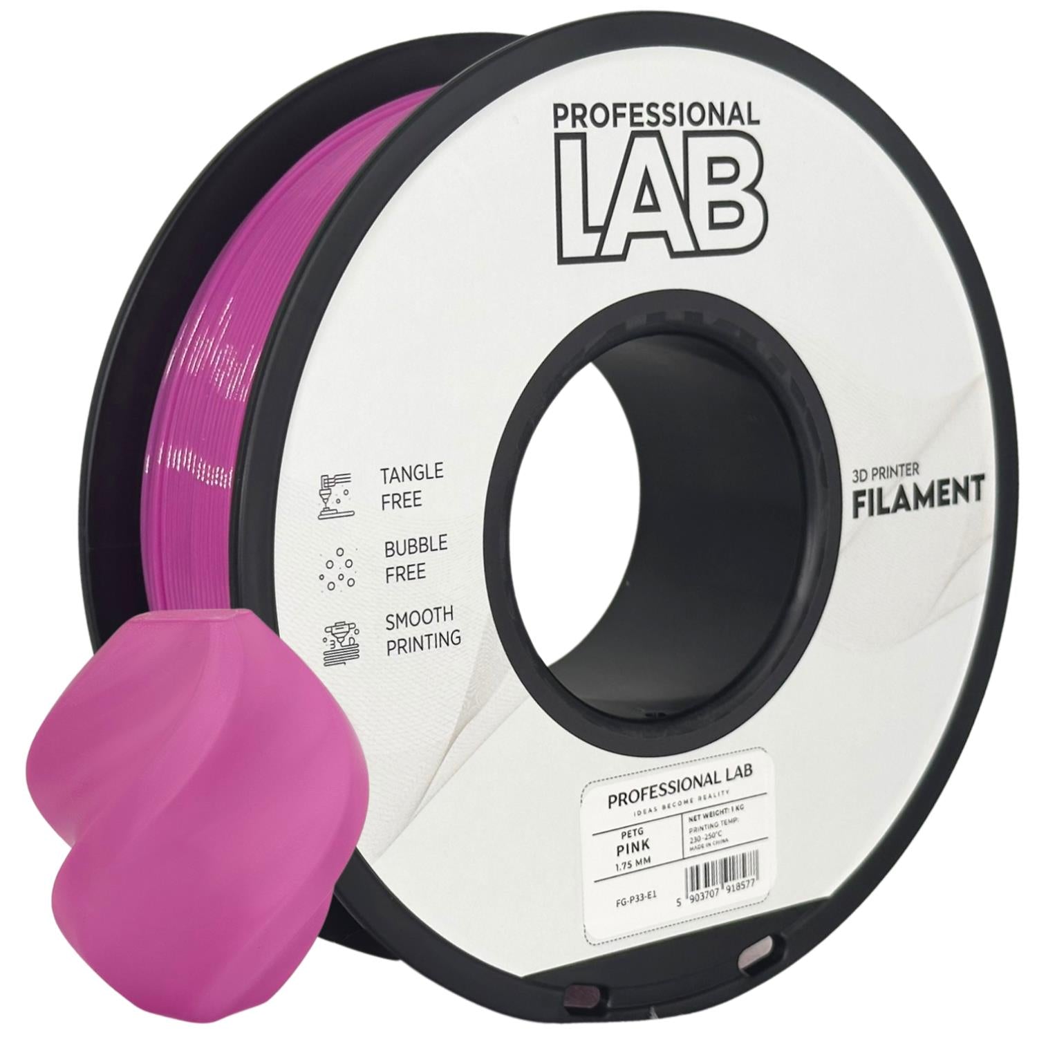 PETG filamenttekercs, rózsaszín, Prof. Lab, 1,75 mm