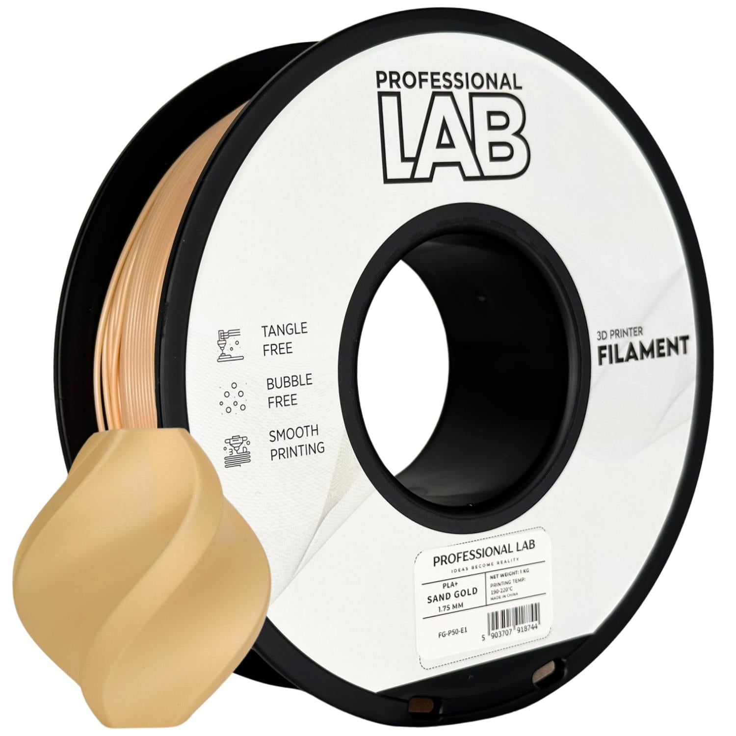 PLA+ filamenttekercs, homokarany, Prof. Lab, 1,75 mm