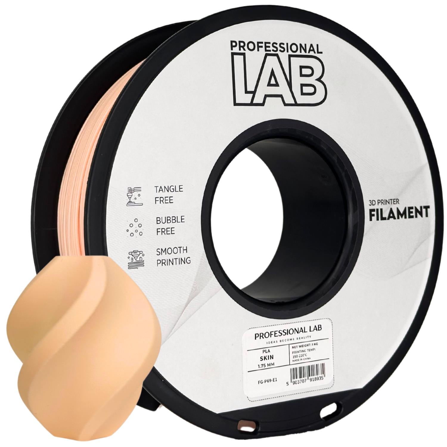 PLA filamenttekercs, testszín, Prof. Lab, 1,75 mm