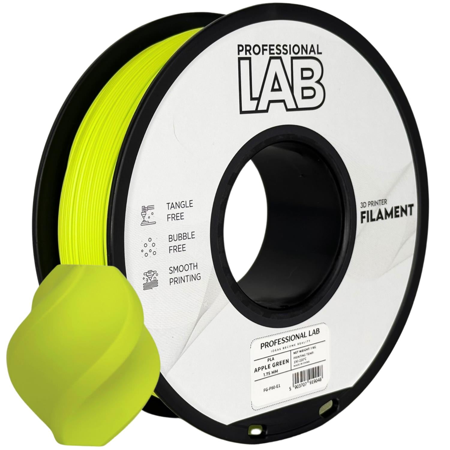 PLA filamenttekercs, almazöld, Prof. Lab, 1,75 mm