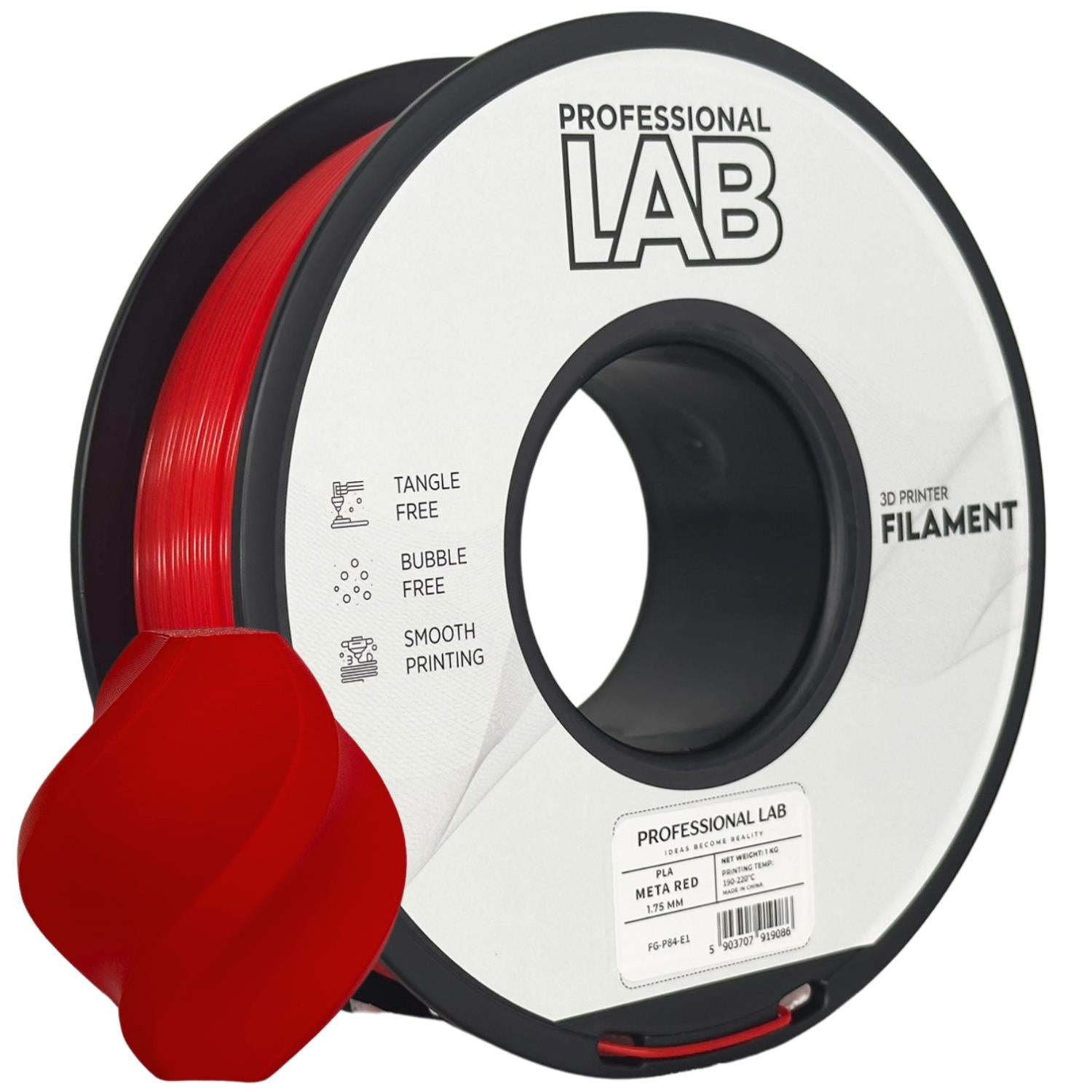 PLA filamenttekercs, META piros, Prof. Lab, 1,75 mm