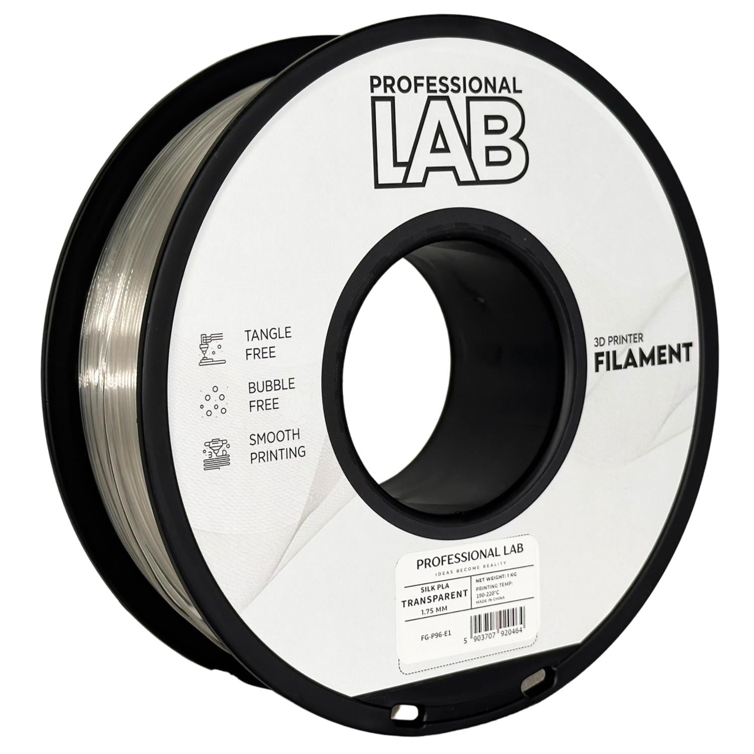Silk PLA filamenttekercs, átlátszó, Prof. Lab, 1,75 mm