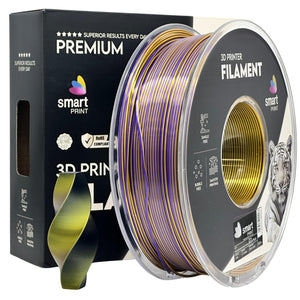 Silk PLA filament, Tri Color fekete arany lila | Smart Print