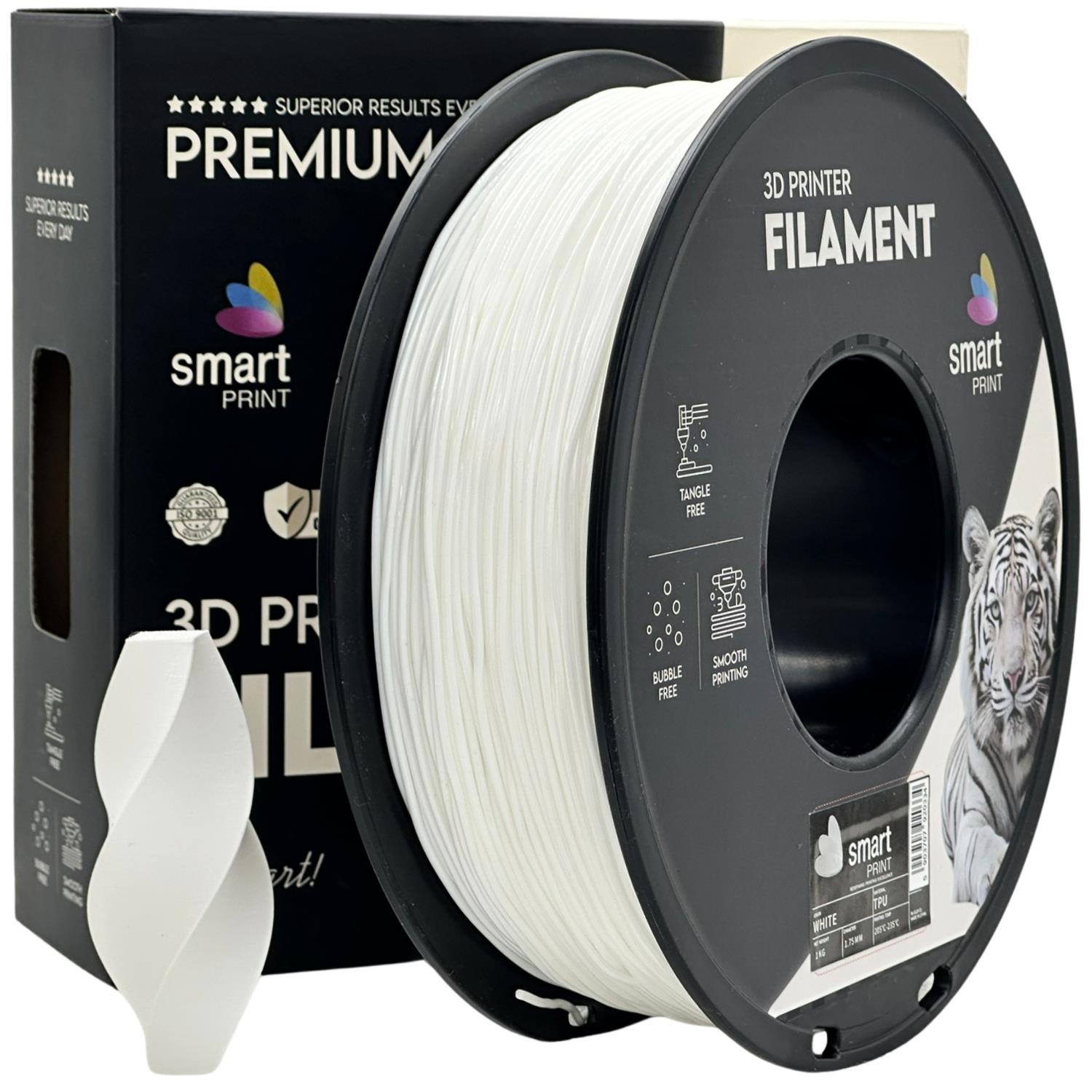 TPU filamenttekercs, fehér, Smart Print, 1,75 mm
