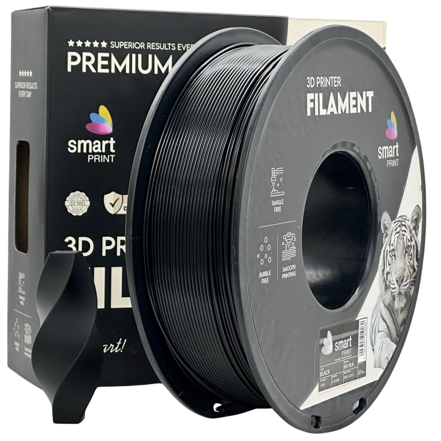 HS-PLA filamenttekercs, fekete, Smart Print, 1,75 mm
