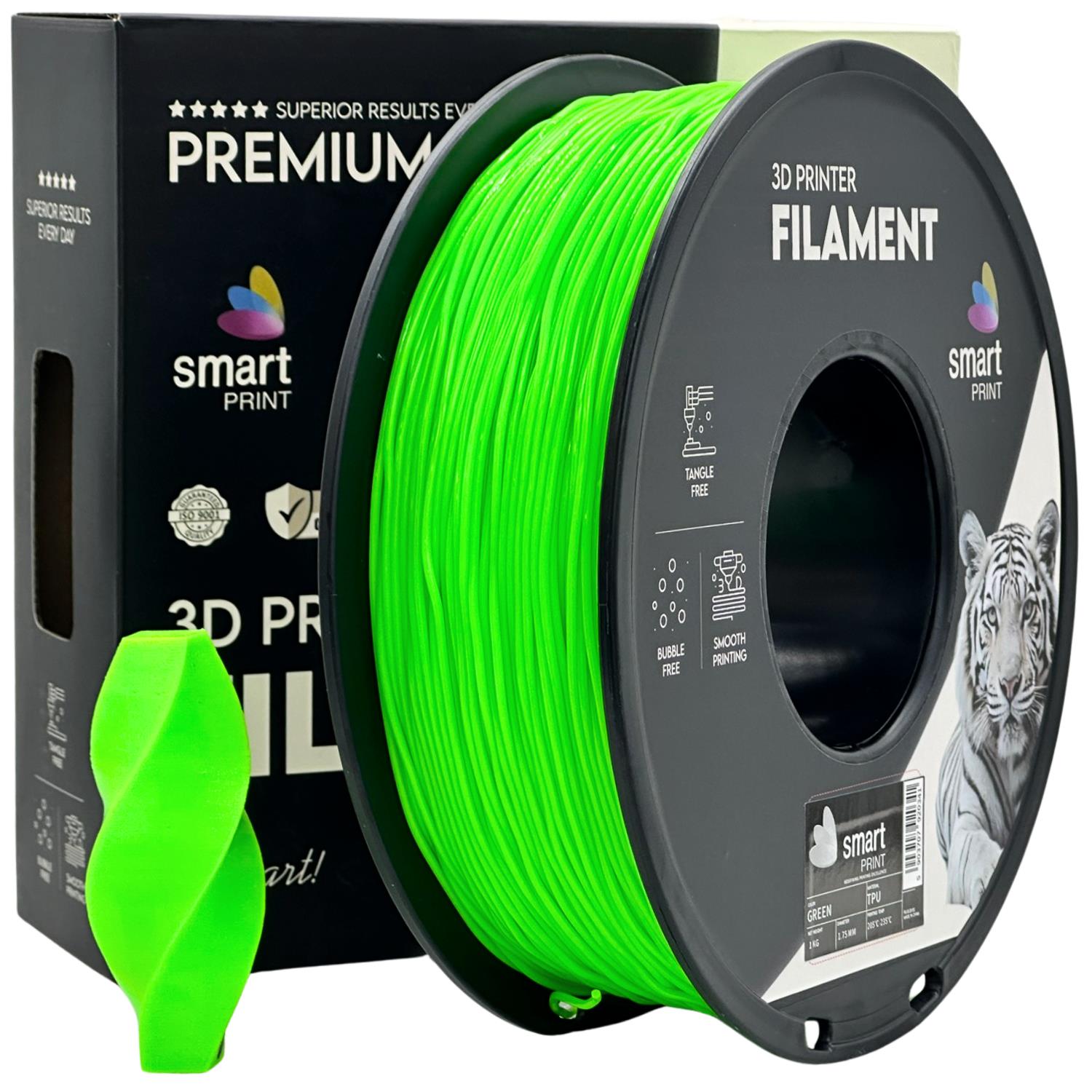 TPU filamenttekercs, zöld, Smart Print, 1,75 mm