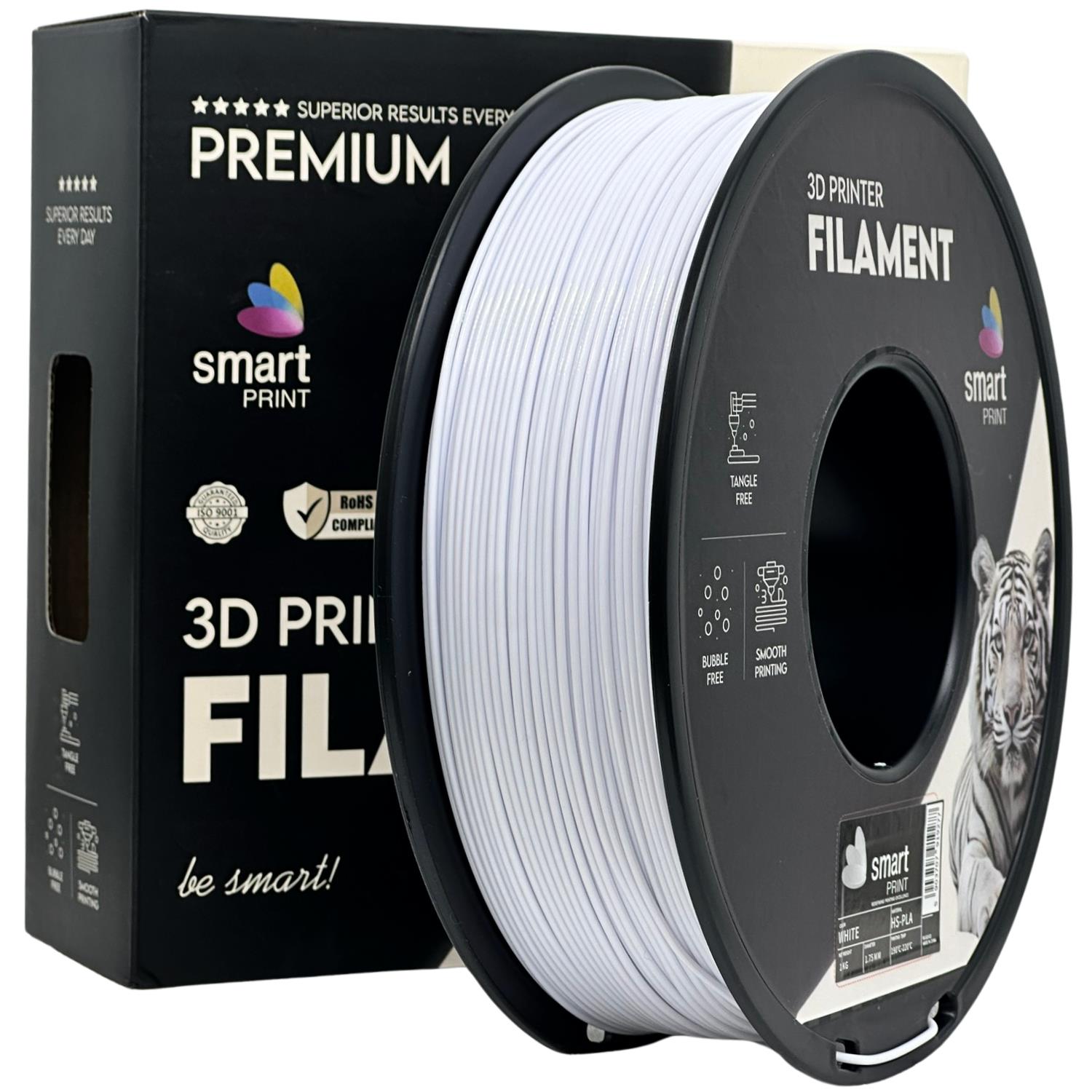 HS-PLA filamenttekercs, fehér, Smart Print, 1,75 mm