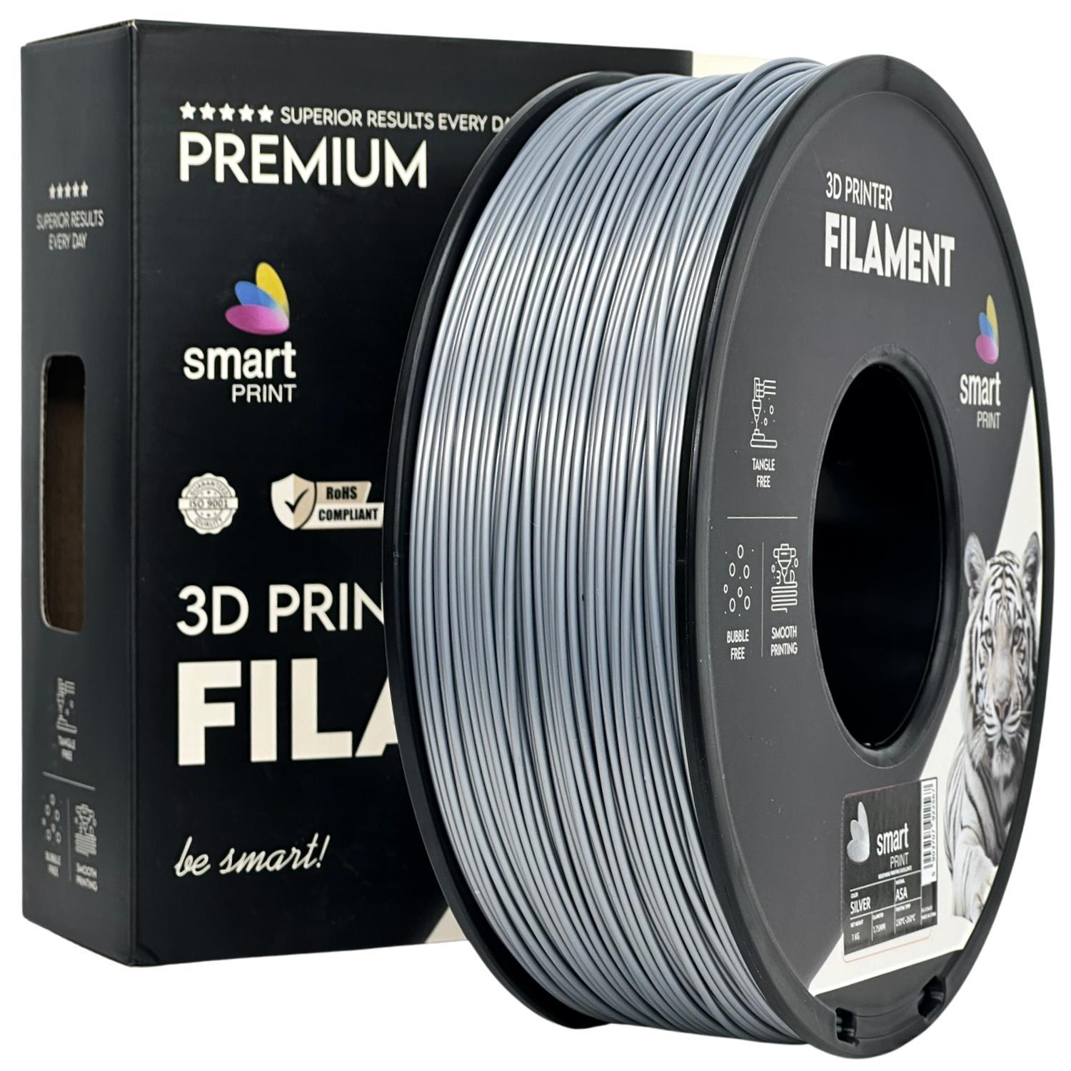 ASA filamenttekercs, ezüst, Smart Print, 1,75 mm