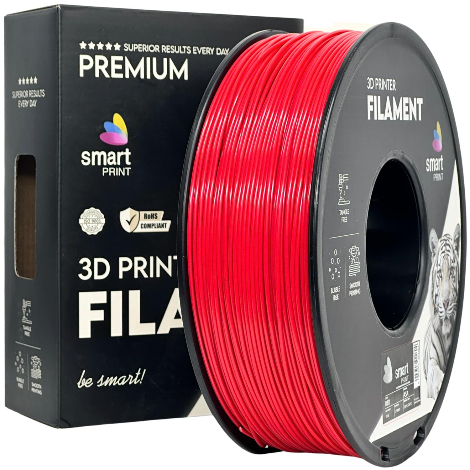 ASA filamenttekercs, piros, Smart Print, 1,75 mm