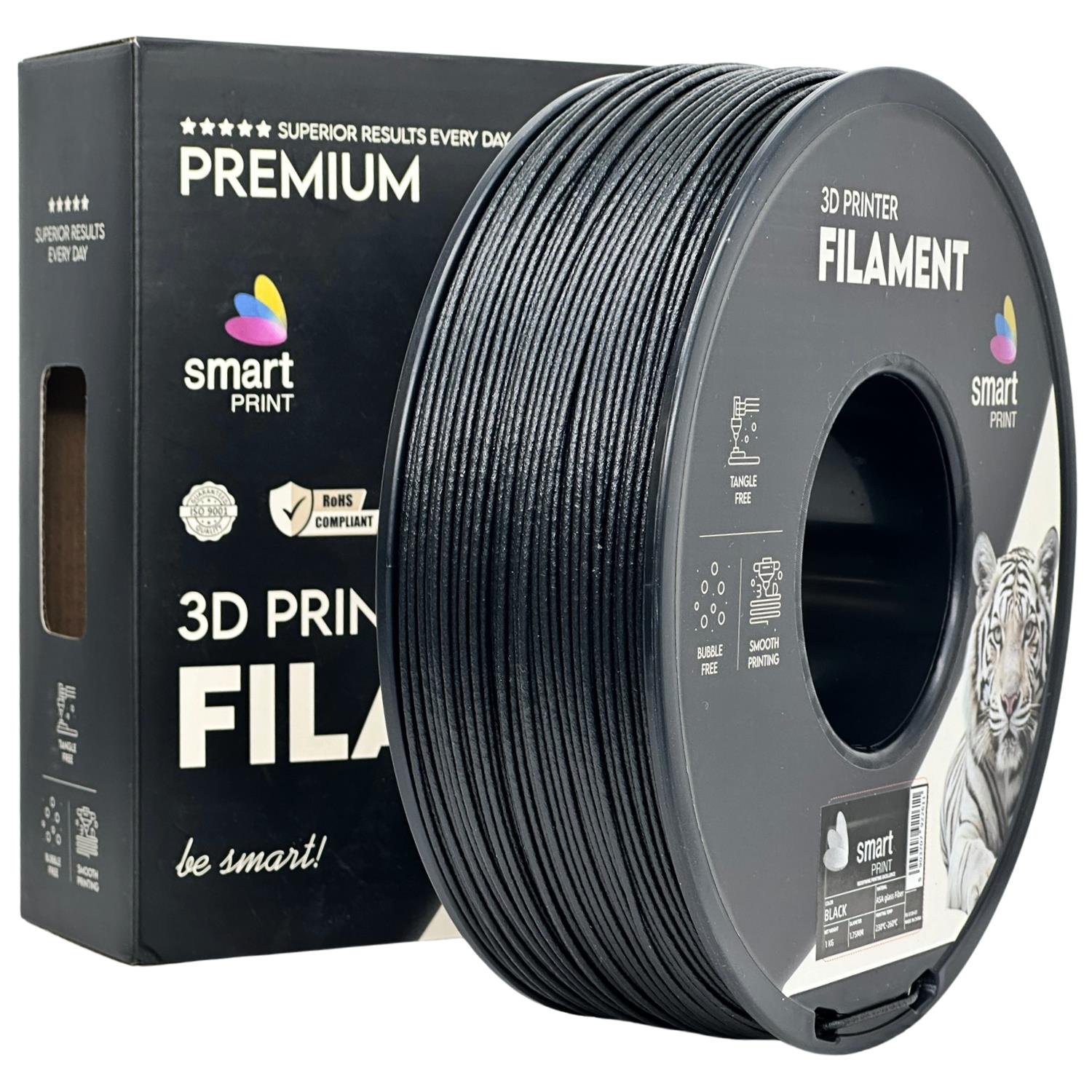 ASA-GF filamenttekercs, fekete, Smart Print, 1,75 mm