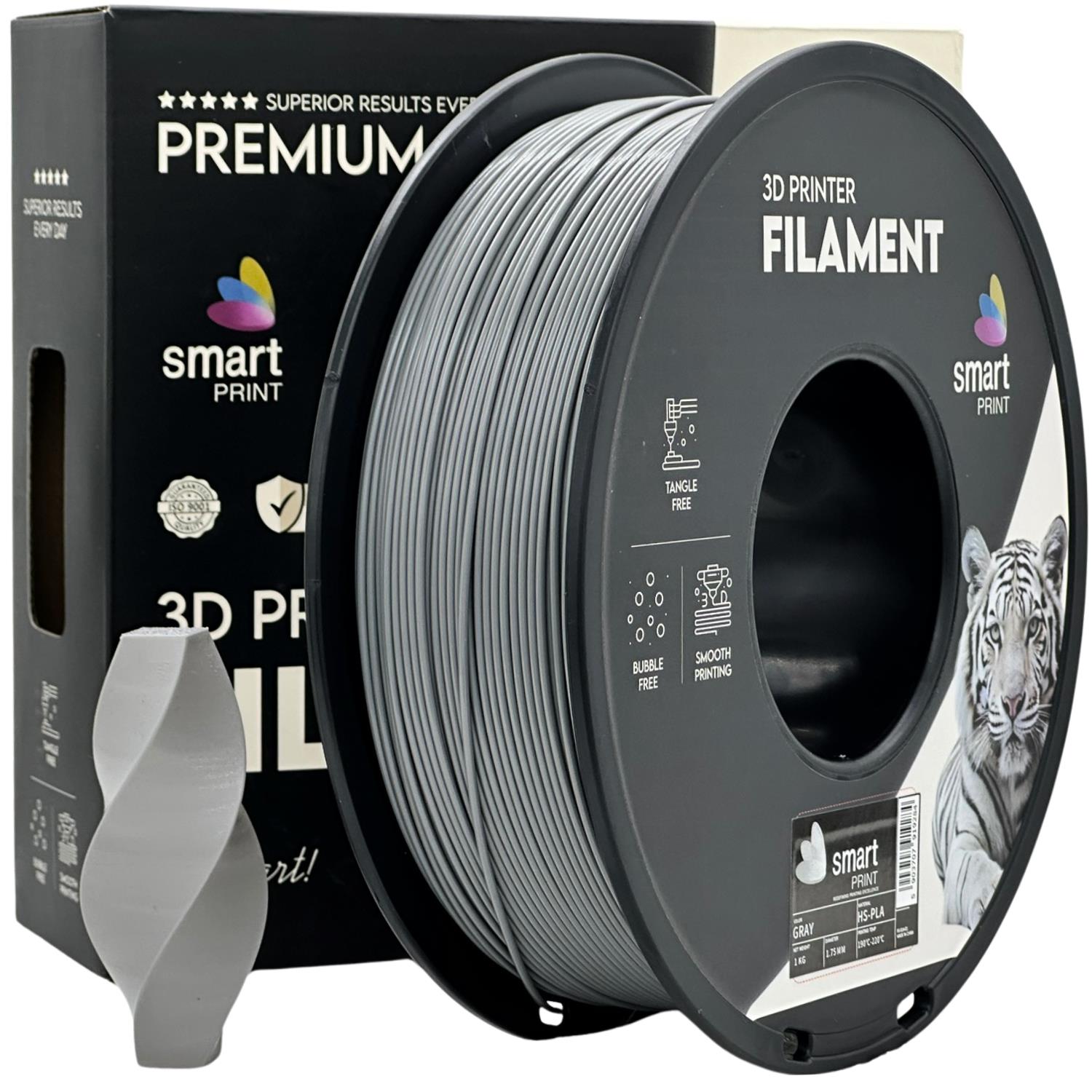 HS-PLA filamenttekercs, szürke, Smart Print, 1,75 mm