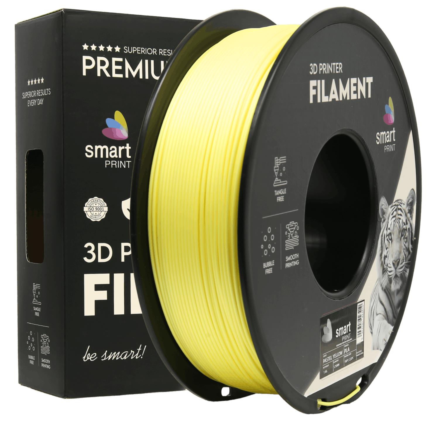PLA filamenttekercs, pasztell sárga, Smart Print, 1,75 mm