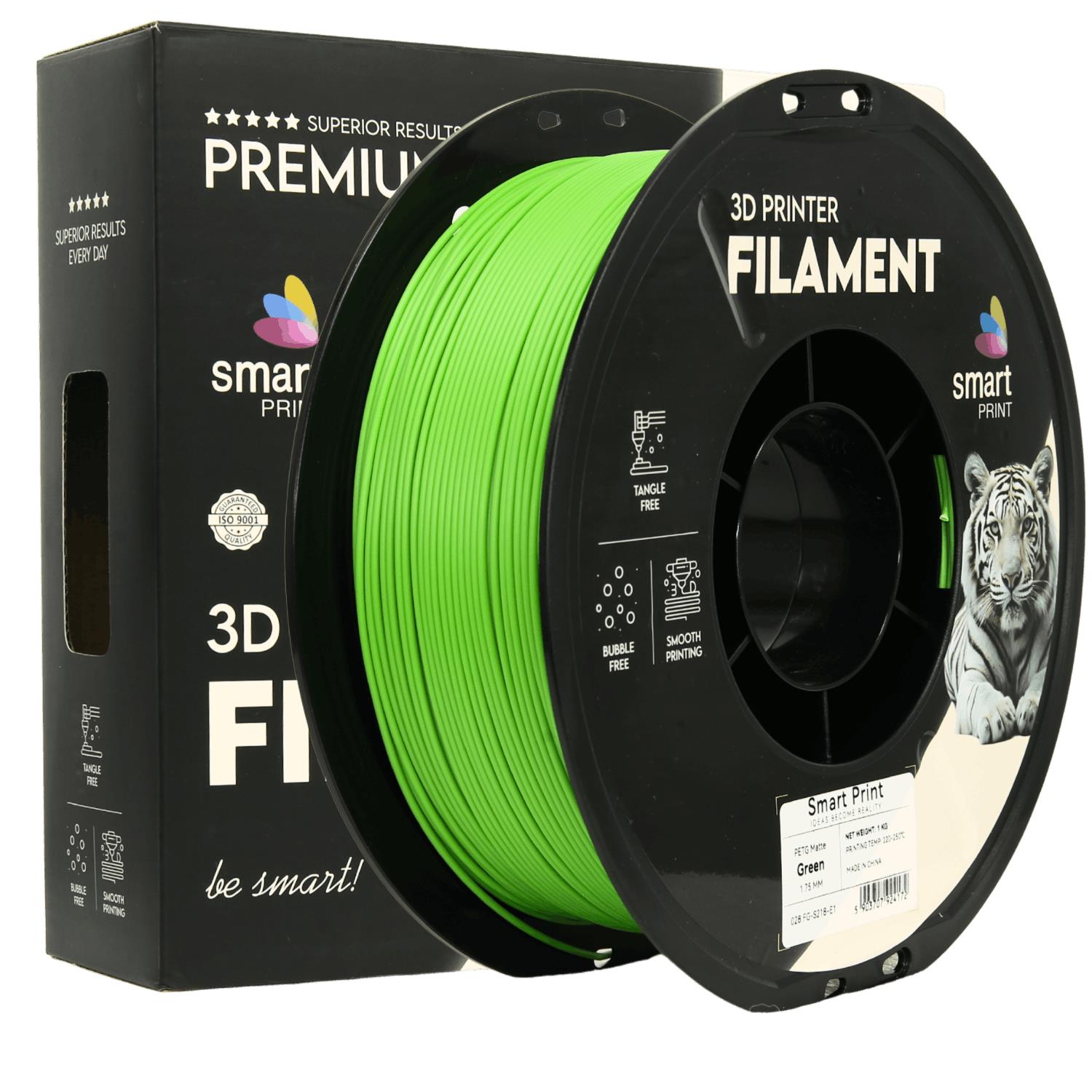 PETG filamenttekercs, matt zöld, Smart Print, 1,75 mm