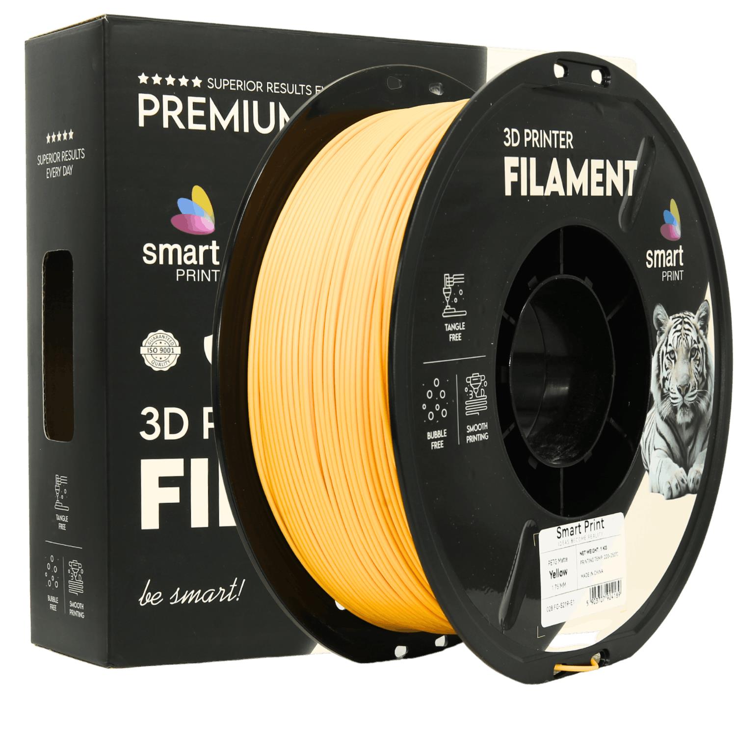 PETG filamenttekercs, matt sárga, Smart Print, 1,75 mm