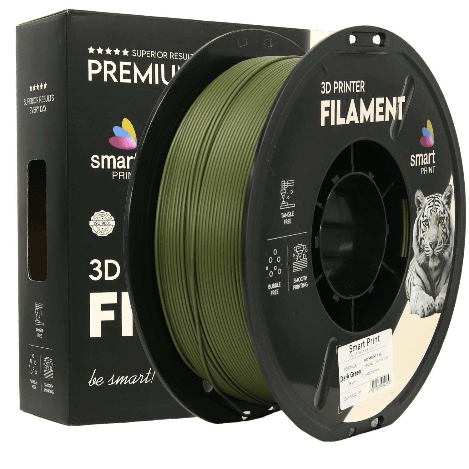 PETG filamenttekercs, matt sötétzöld, Smart Print, 1,75 mm