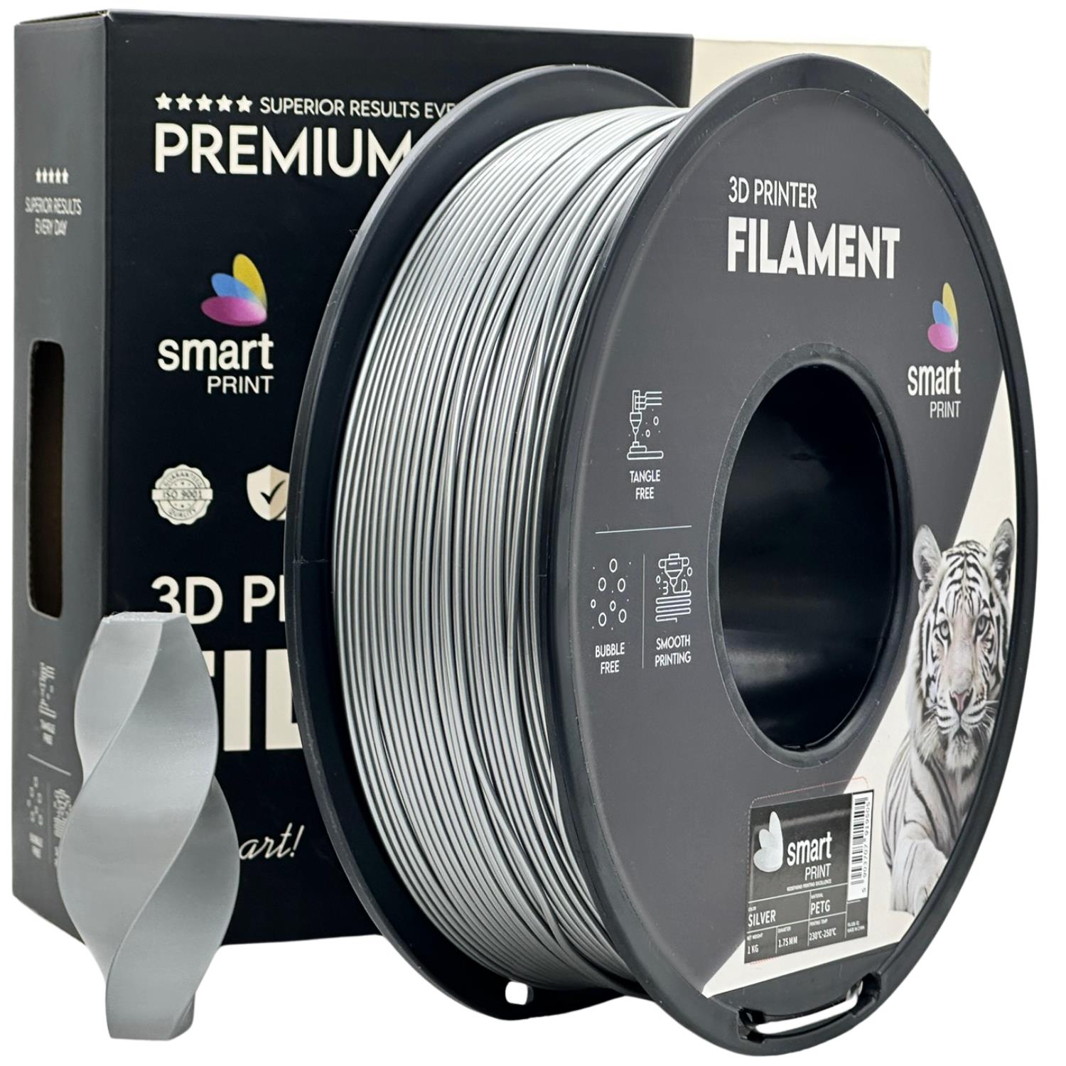 PETG filamenttekercs, ezüst, Smart Print, 1,75 mm