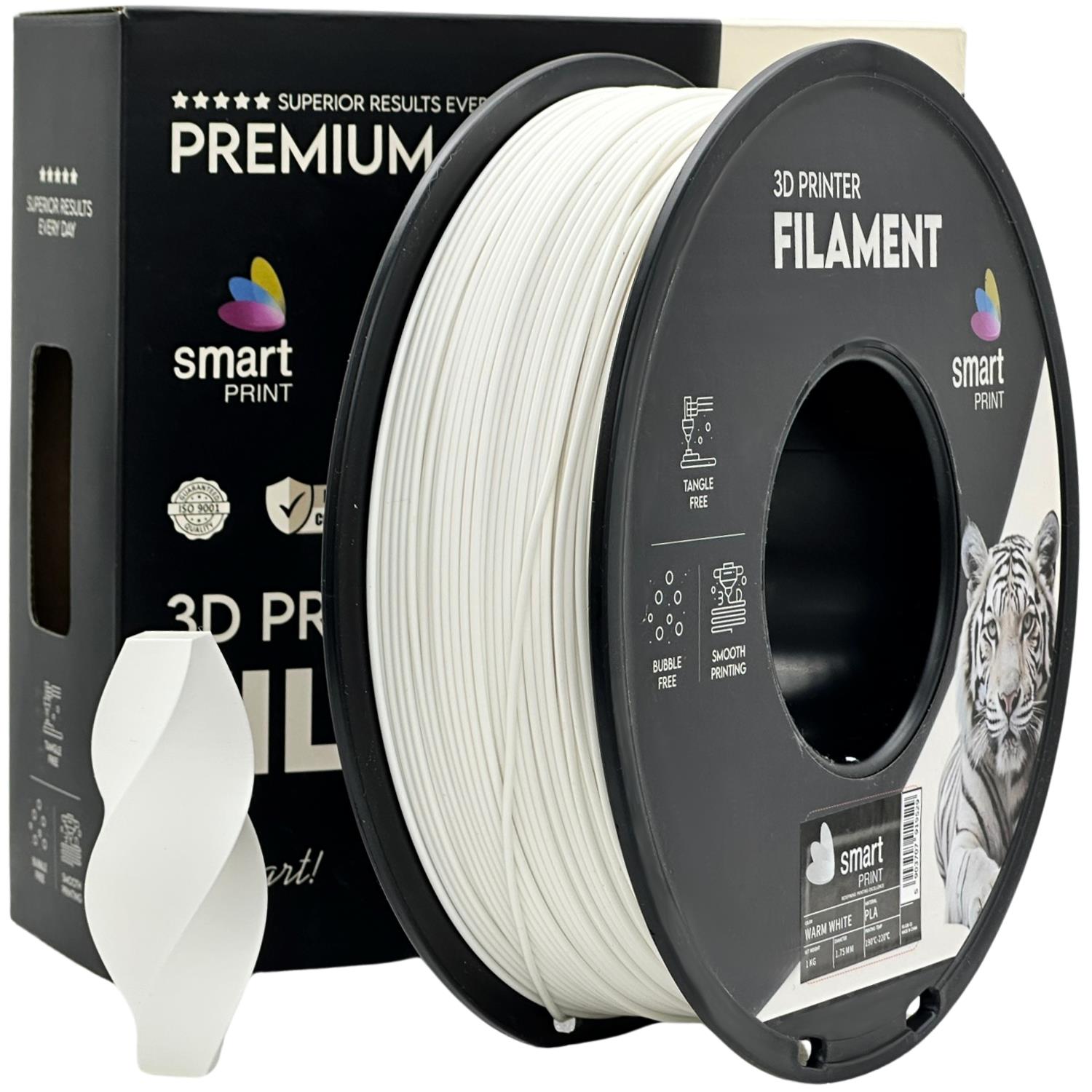 Spool of PLA warm white filament, Smart Print, 1.75 mm