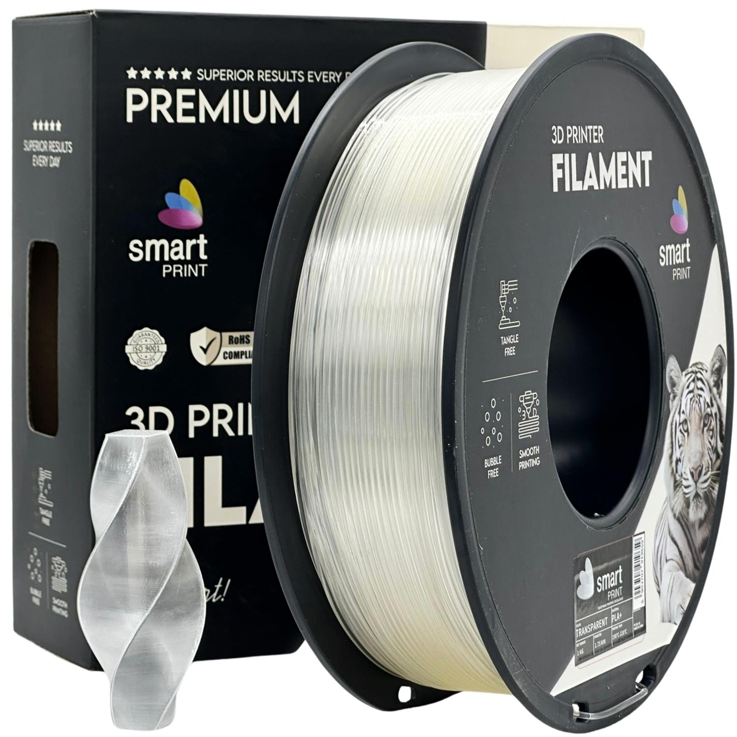 PLA+ filamenttekercs, átlátszó, Smart Print, 1,75 mm