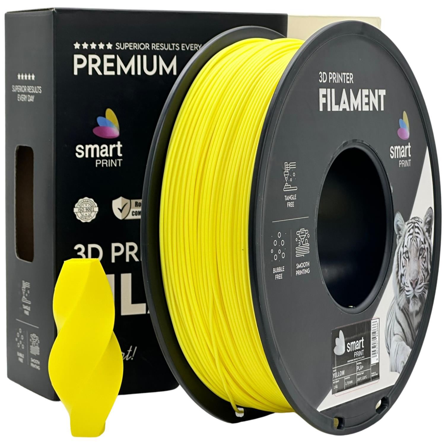 PLA+ filamenttekercs, sárga, Smart Print, 1,75 mm