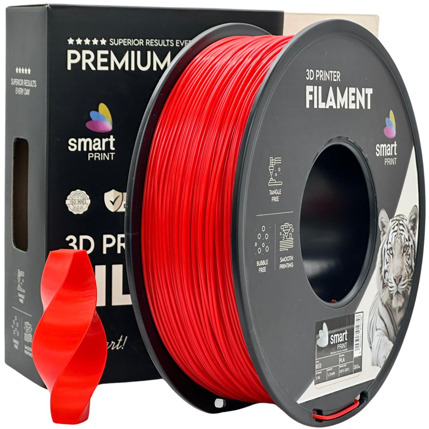 Spool of PLA red filament, Smart Print, 1.75 mm