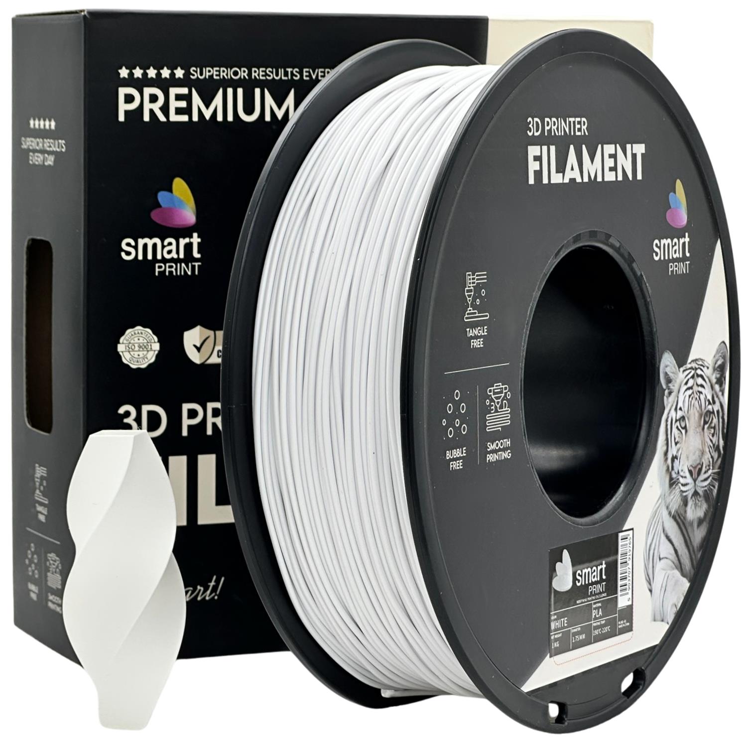 Spool of PLA white filament, Smart Print, 1.75 mm