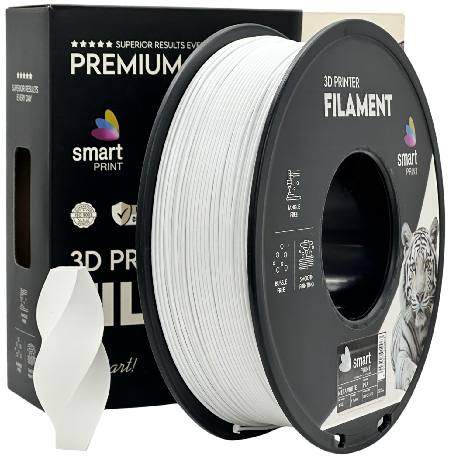 PLA filamenttekercs, META fehér, Smart Print, 1,75 mm
