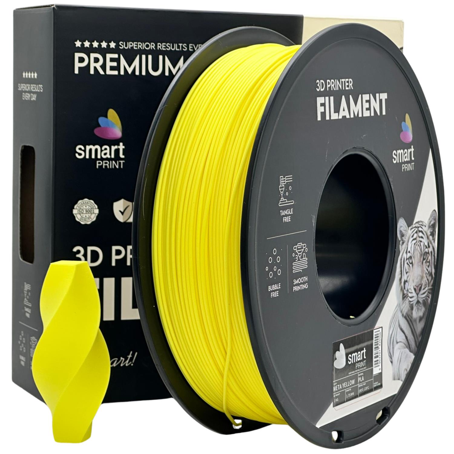 PLA filamenttekercs, META sárga, Smart Print, 1,75 mm